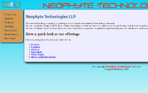 Neophyte neoWeb webshot - home
